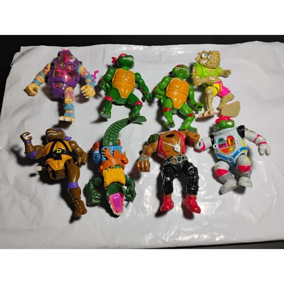 Lot of 8 Vintage Teenage Mutant Ninja Turtles Broken Figures Good For Parts - Picture 2 of 13